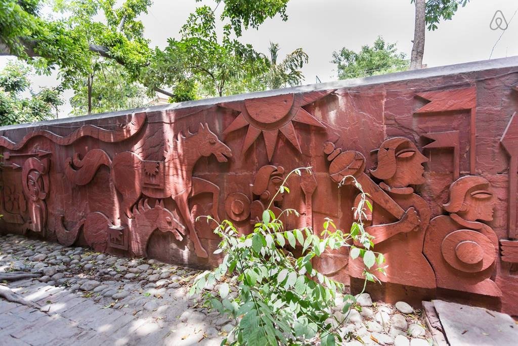 Mahabharata inspired wall relief
