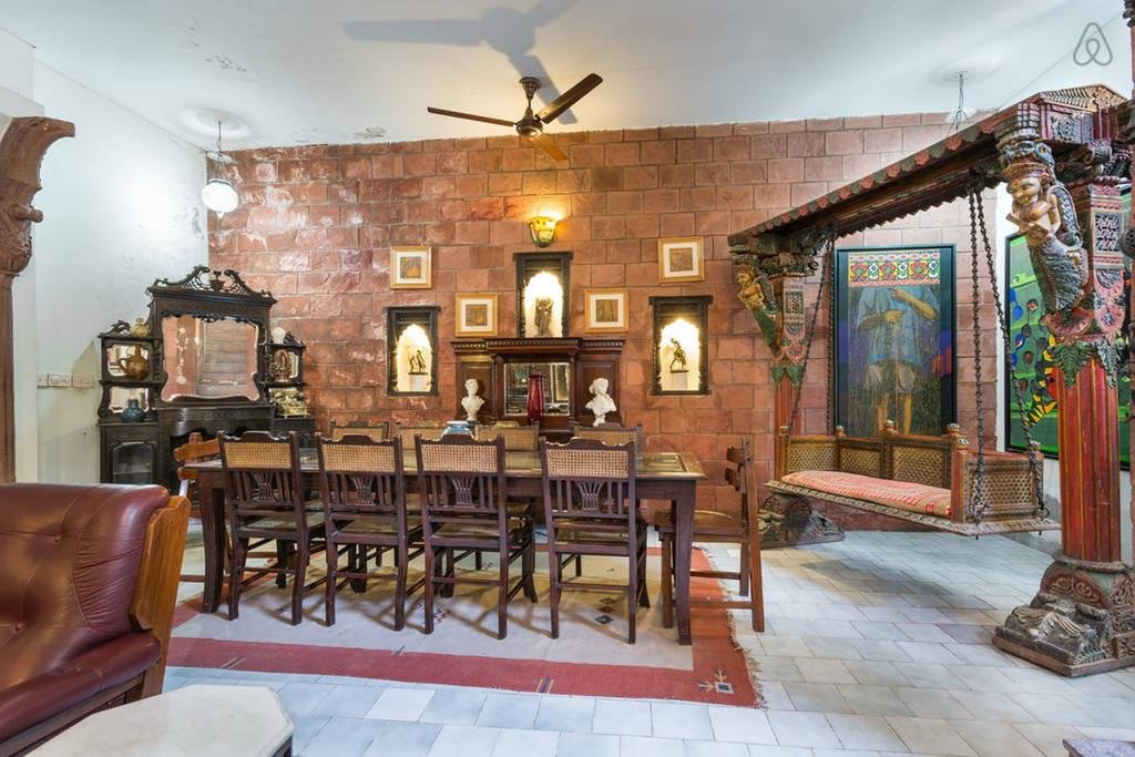 Carved staircase inside Malhar Haveli